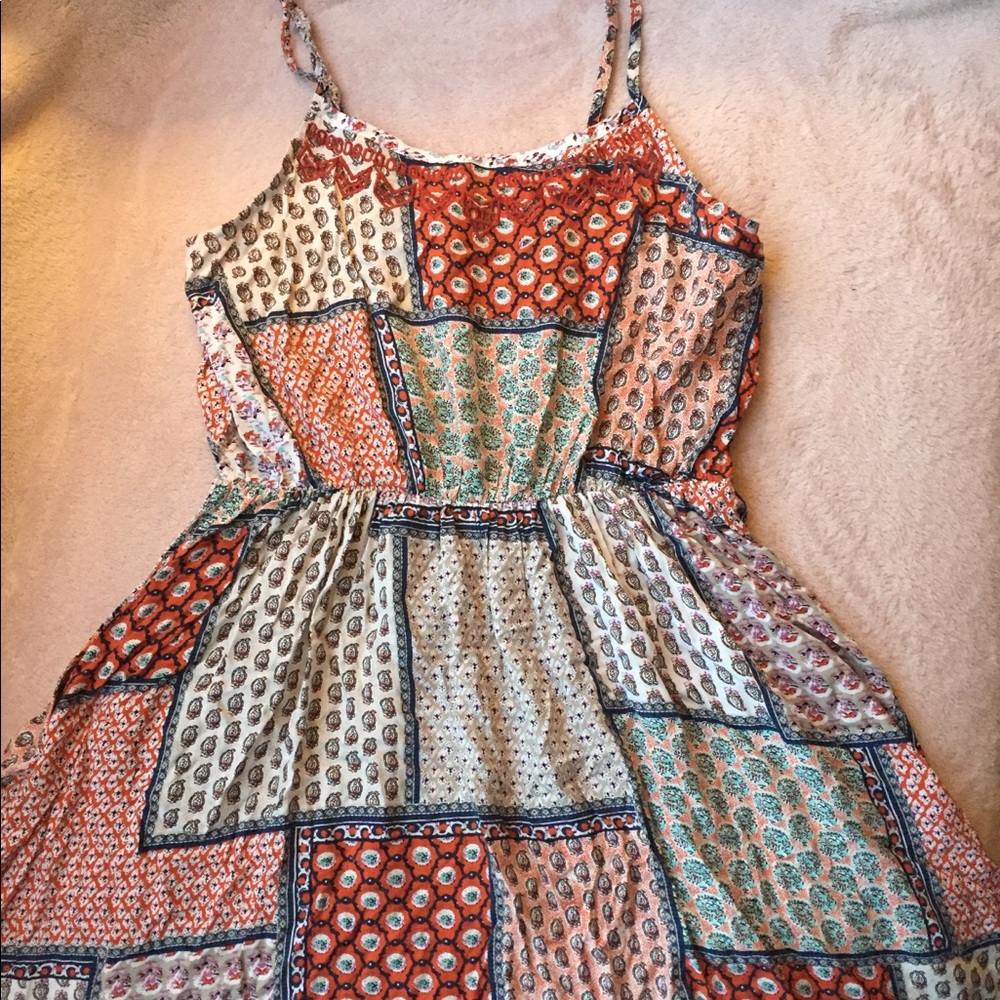 Quilt pattern spaghetti strap sundress